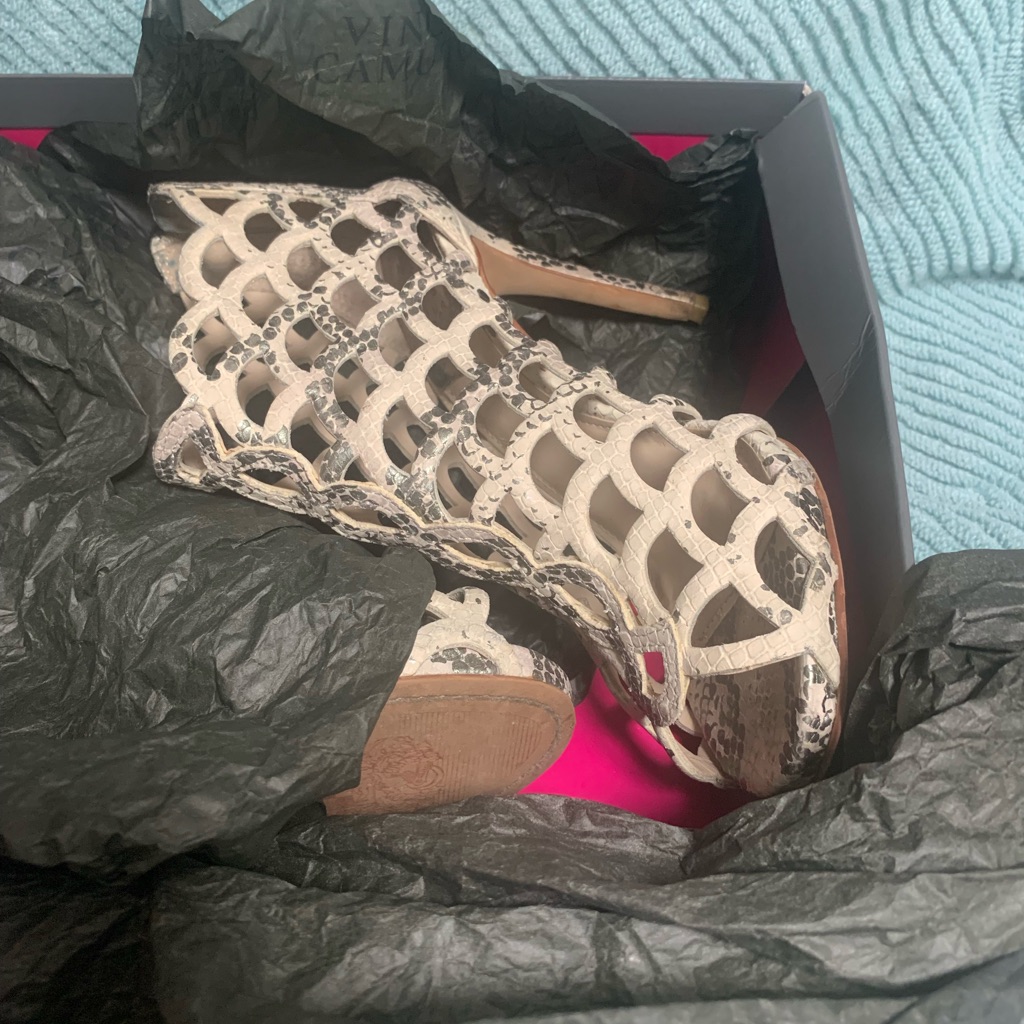 Vince Camino High Heel Cage Shoe. Unique Color.